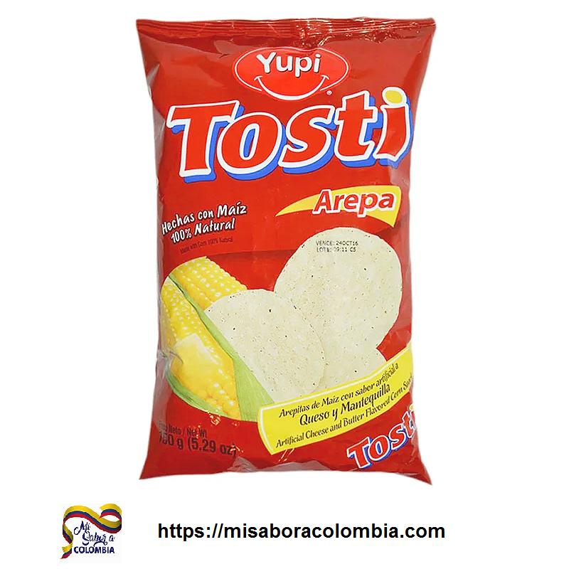 Pasabocas Yupi Tosti Arepa Queso Mantequilla Paquete x 150 gr