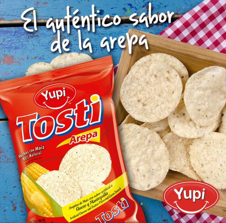 YUPI Tosti Arepa Sabor Queso y Mantequilla 12 Pack Vietnam