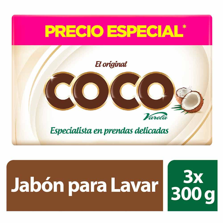 Jabón en barra Coco Varela el original 3 Jabones