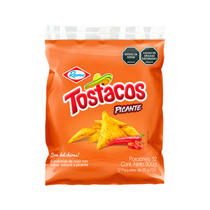 Tostacos Sabor a picante  12 und x 25g c-u 10.58 oz  importados de Colombia