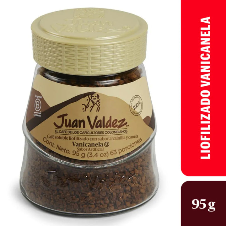 Juan Valdez Freeze Dried Coffee, Vanilla-Cinnamon Flavor 3.5 oz - Colombian Coffee