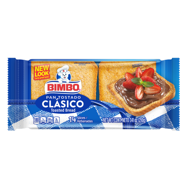 Bimbo Toasted white Bread 14 slices (Pack of 3 / 7.05 Oz)