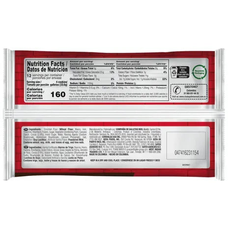 Galletas de Chocolate rellenas de crema Festival NOEL (14.2 oz)