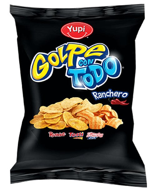 Papas rizadas Golpe con Todo ranchero YUPI (8 Pack)  (140 grs)