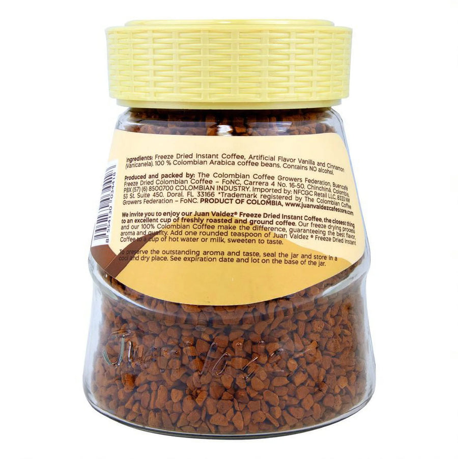 Juan Valdez Freeze Dried Coffee, Vanilla-Cinnamon Flavor 3.5 oz - Colombian Coffee