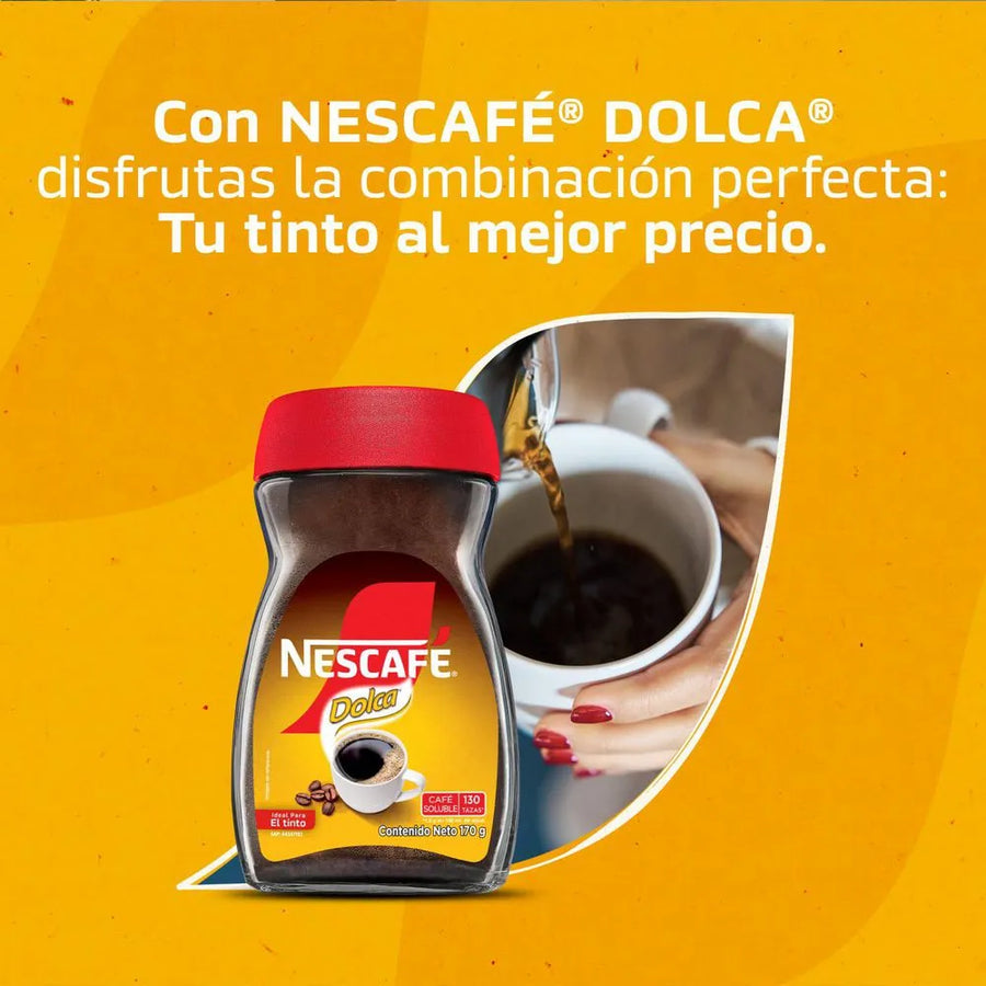 Soluble coffee from Colombia Nescafe Dolca (85 grs and 170 gr)