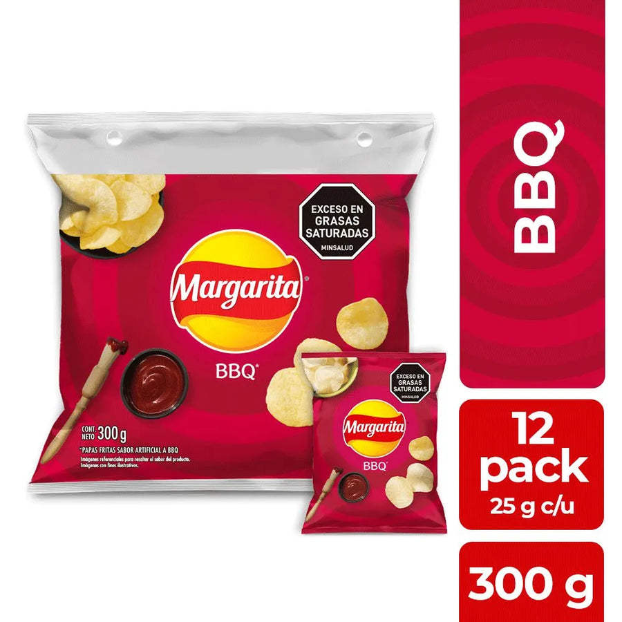 Papas Fritas BBQ pack de 12 (300 gramos)