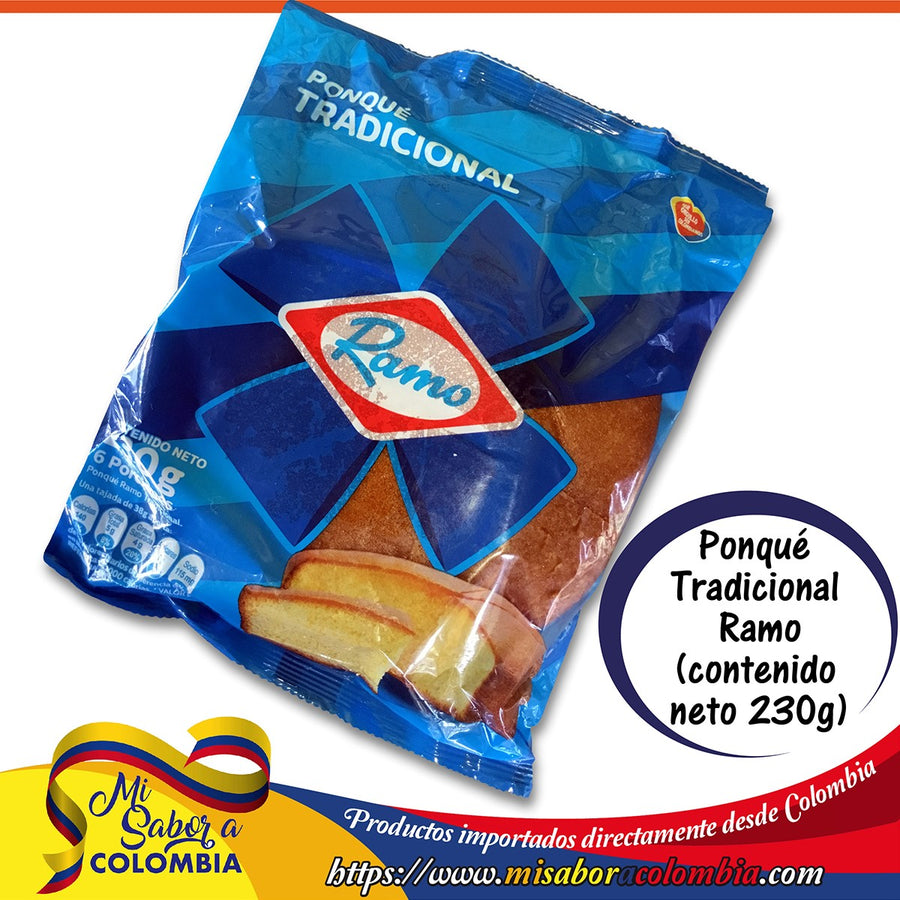 Ponqué tradicional RAMO pack de 6 unidades (230 grs.)