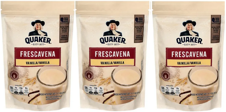 QUAKER Frescavena Vainilla 3 Pack | Oat Meal Mix Vanilla Flavor 11.1 oz.