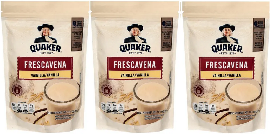 QUAKER Frescavena Vainilla 3 Pack | Oat Meal Mix Vanilla Flavor 11.1 oz.