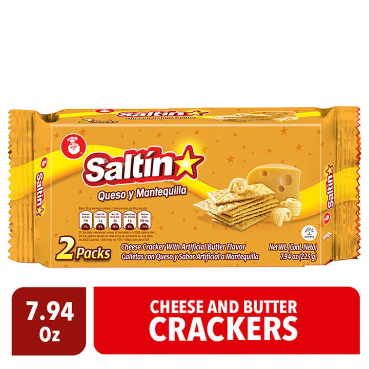 Saltin Queso y Mantequilla - Noel Cheese and Butter Crackers - Pack 4 - 7.94 Oz