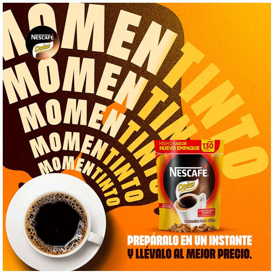 Nescafe Dolca soft coffee from Colombia Pack 4 units (170 grs)