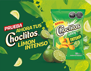 CHOCLITOS Sabor Limon INTENSO 12 Packs de 27 grs c/u  (324 grs)