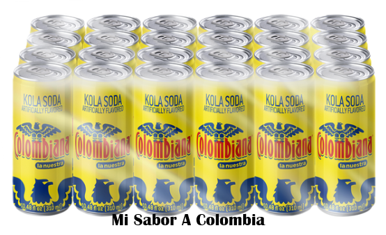 Colombiana La Nuestra Kola Flavored Soda, 10.48 fl oz Can (Pack of 24)