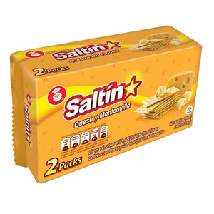 Saltin Queso y Mantequilla - Noel Cheese and Butter Crackers - Pack 4 - 7.94 Oz