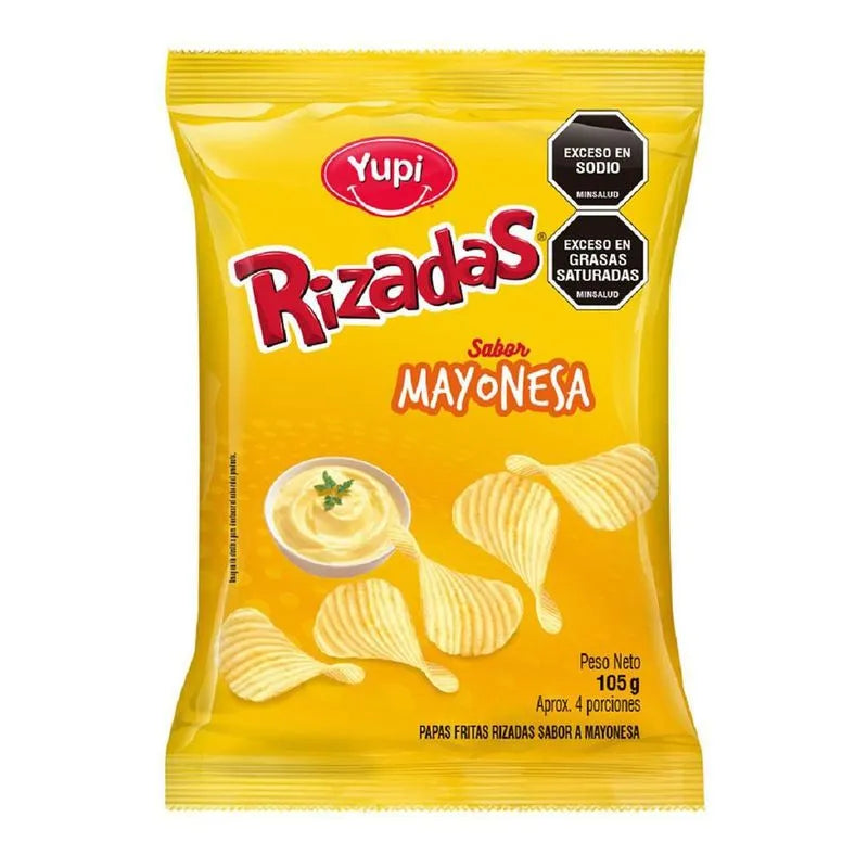 Papas Rizadas con sabor a mayonesa YUPI  12 paquetes