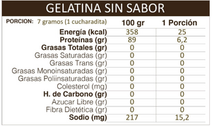 Gelatin without flavor Frutiño 2 units (15 gs.)