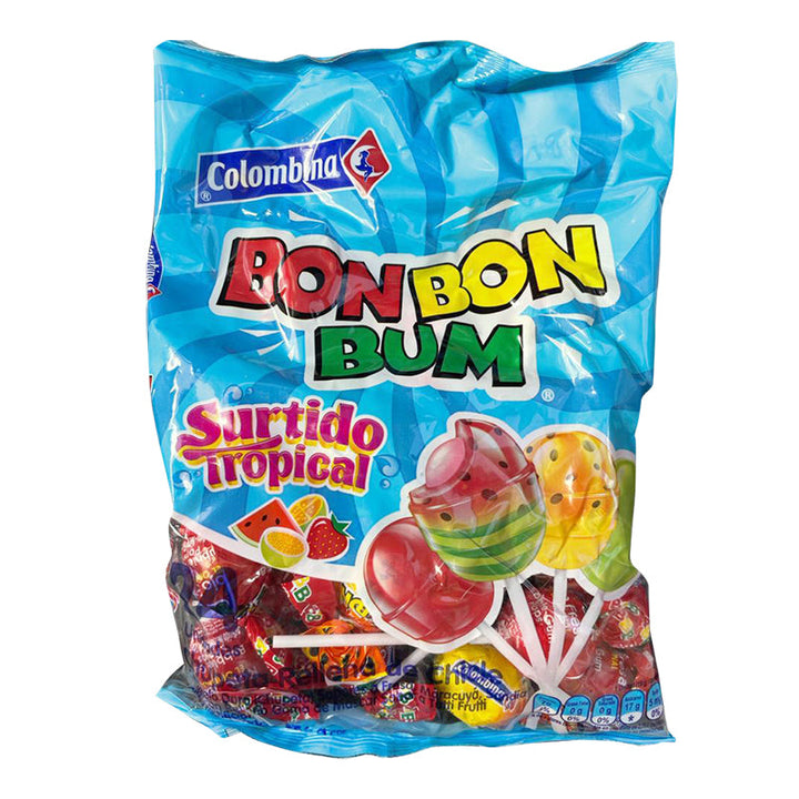 BON BON BUM Lollipop surtido Tropical (408 grs / 24 unidades)