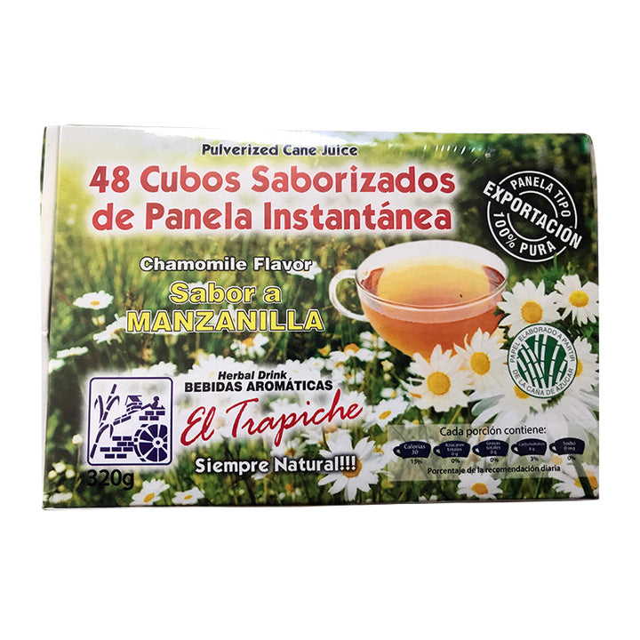 Cubos de Panela Saborizados, aromáticas, sabor a Manzanilla El Trapiche 