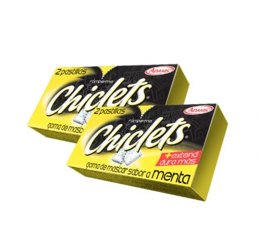 Chiclets Adams Goma de mascar sabor a menta (empaque 100 cajas de 280 grs