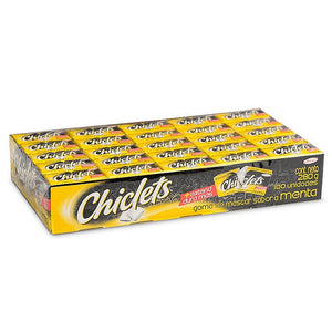 Goma de mascar sabor a menta Chiclets Adams (empaque 100 cajas de 17,4 grs c/u)