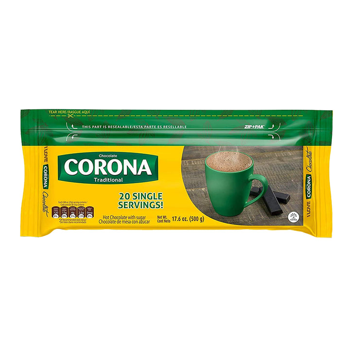 Chocolate de mesa con azúcar sabor tradicional CORONA (17.6 oz / 500 grs.)