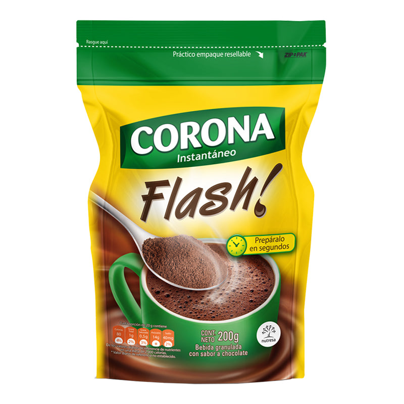 Chocolate Corona instantáneo flash