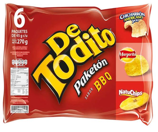 Pasabocas De Todito Paketon sabor BBQ chips (270 grs)