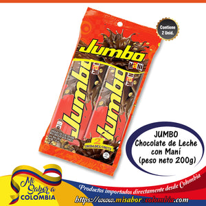 Jumbo Chocolate con Leche y Mani  pack de 2 unidades