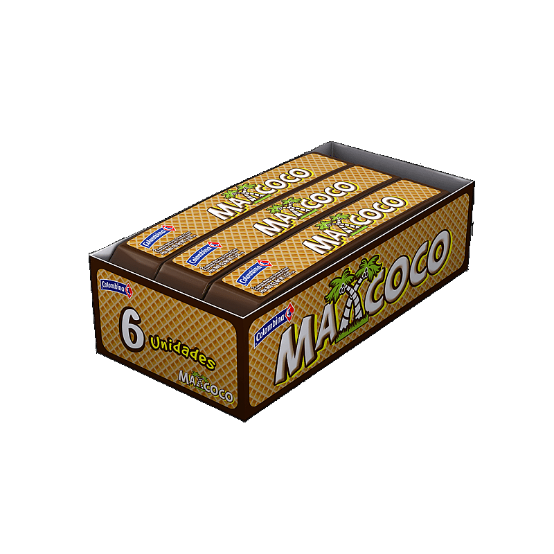 MAXCOCO Galletas Wafer con Crema de Coco - pack 6 