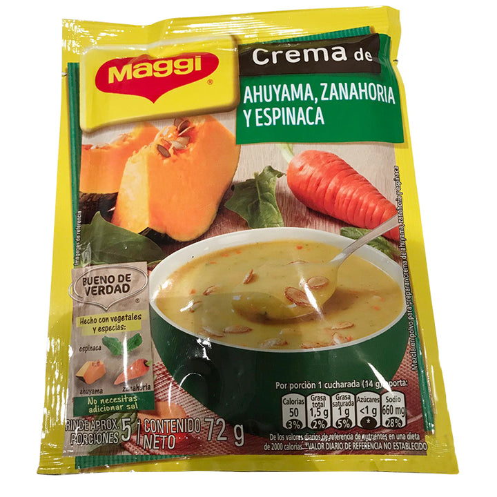 Crema de ahuyama, zanahoria y espinaca Maggi  (72 grs)