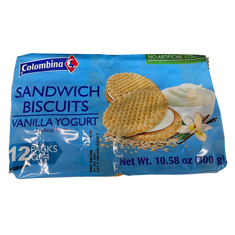 Galletas Sandwich biscuits yogurt vainilla Colombina 