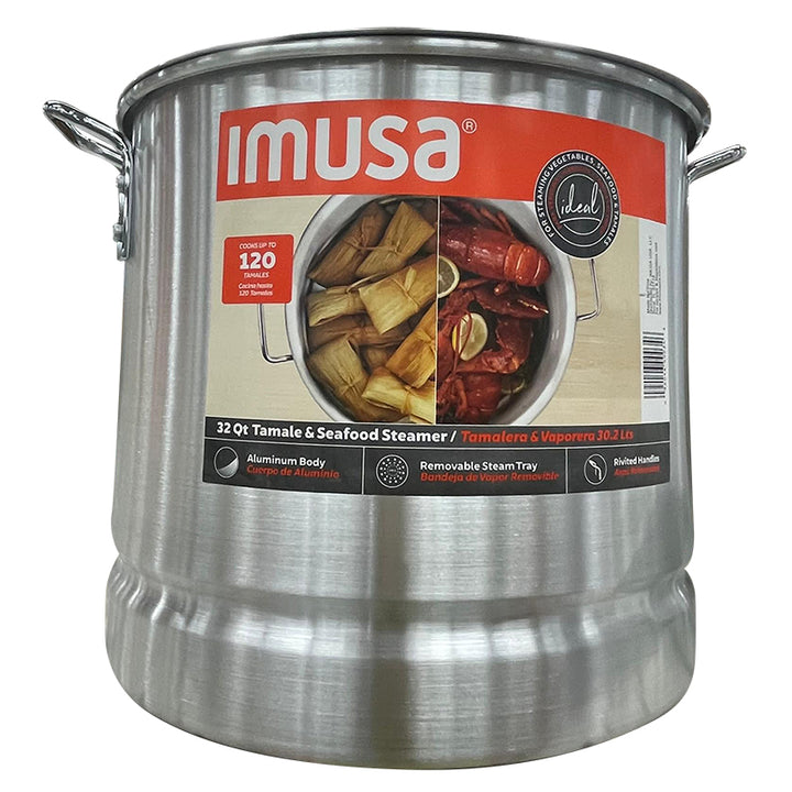 IMUSA Mexicana 20 qt. Aluminum Stovetop Steamer with Lid and Steam