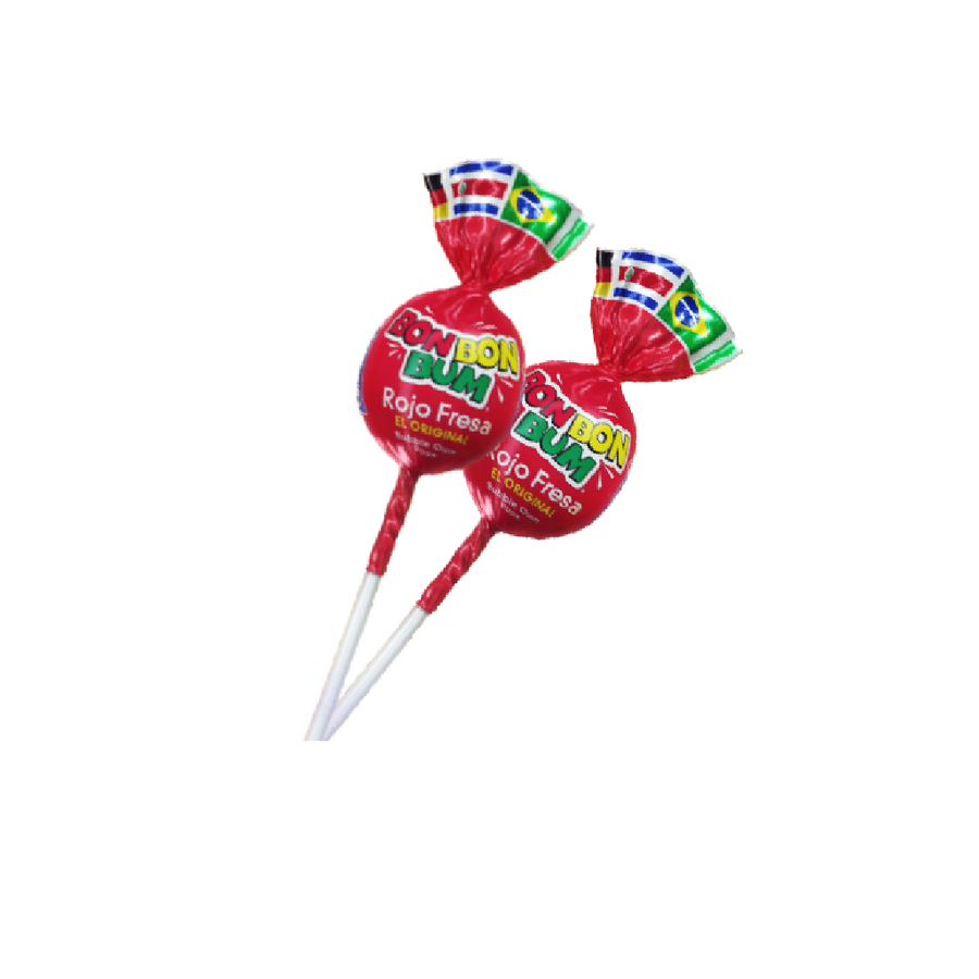 BON BON BUM Lollipop rojo Fresa