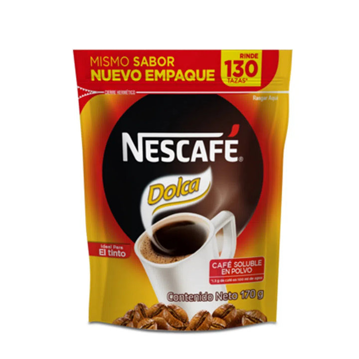 Café suave de Colombia Nescafe Dolca (170 gr x 4 unidades)